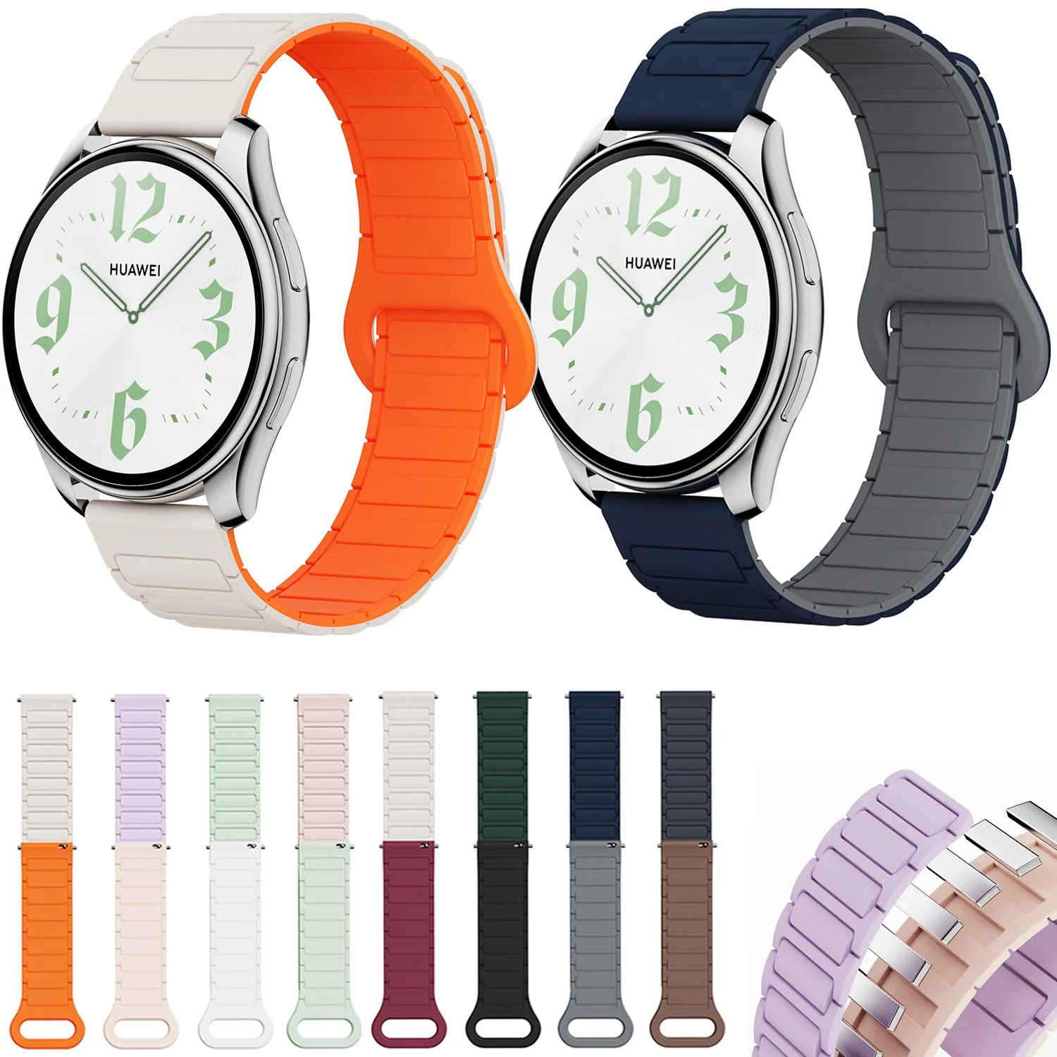 

20 22mm Silicone Magnetic Loop Strap For Samsung Galaxy Watch 7/6/4/5 pro/3/active 2 Bracelet for HUAWEI Watch GT5 GT4 2e 3 Band