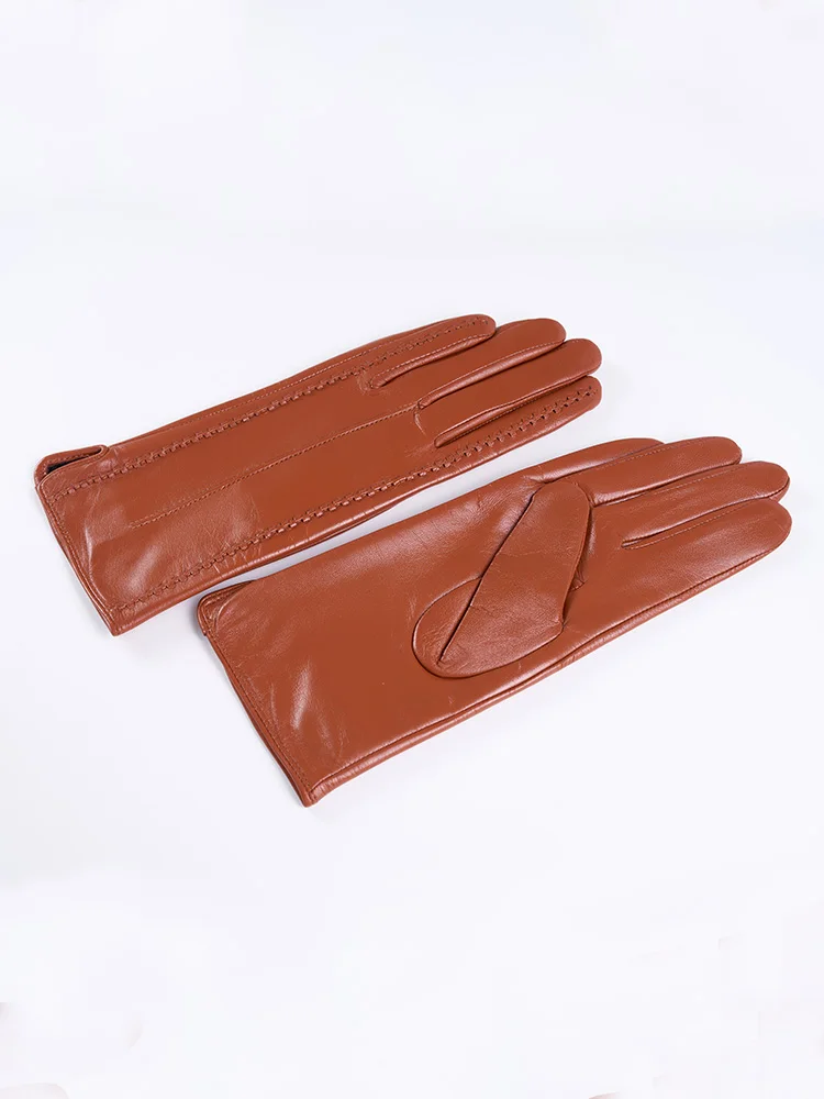 

luxury Fashion Women Gloves Genuine Leather Gloves Short Design Touch Screen Female Autumn Winter Warm goatskin Gloves