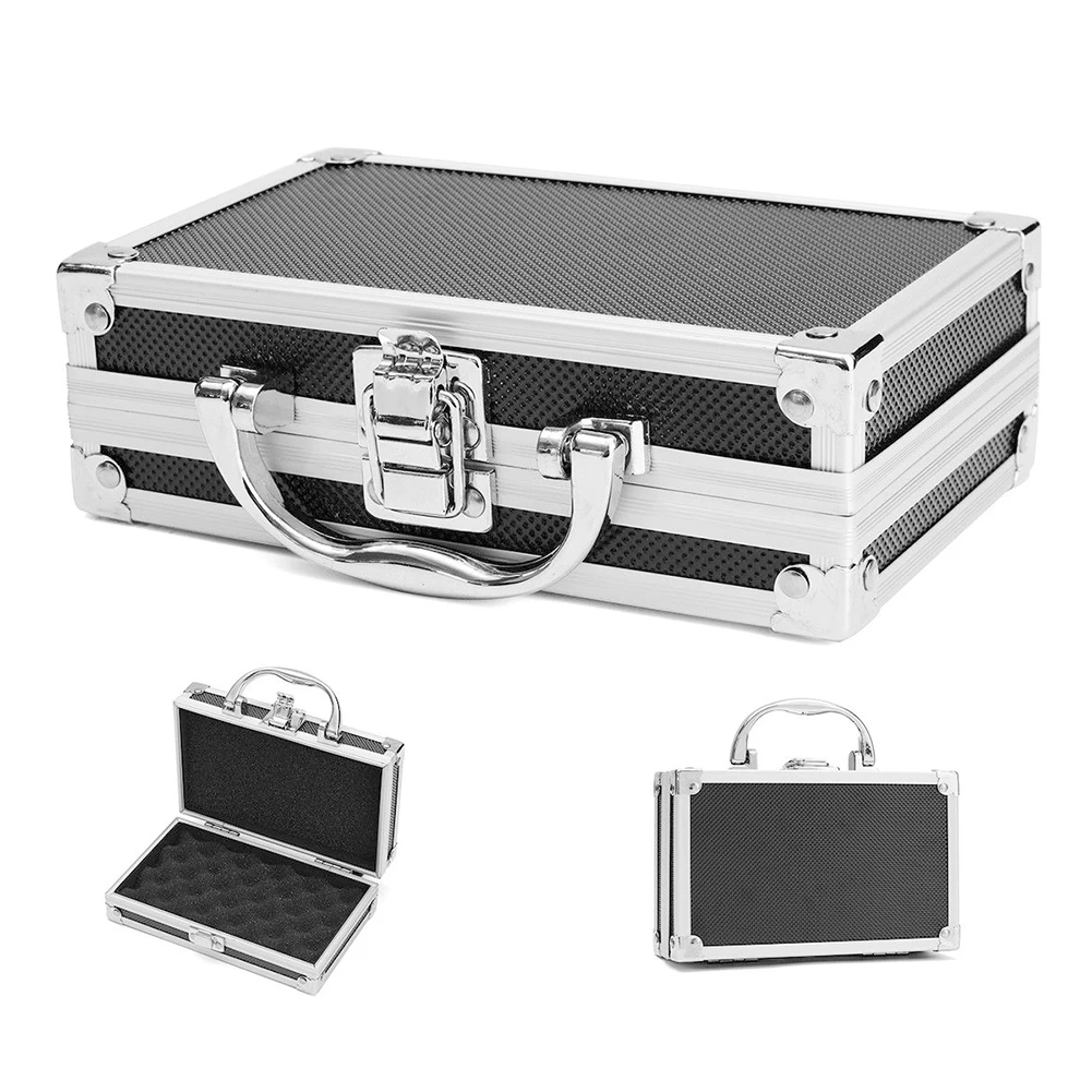 Caja de herramientas de aleación de aluminio, caja de almacenamiento, caja de herramientas portátil, organizador de equipaje de viaje, caja de seguridad