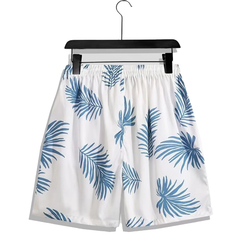 For Beach Activities Drawstring Swimwear Elastic Five Point Pant Beach Vacation Lightweight Summer Wear Print Pattern