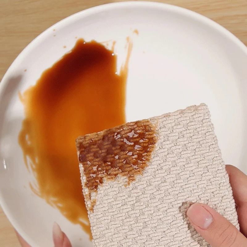 3-30 قطعة مزيج القهوة الرمادية ستوكات القماش نسج طبق المطبخ الملابس ماصة التجفيف السريع مناشف الأطباق اكسسوارات المطابخ #2