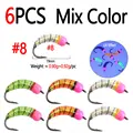 6pcs Mix Col Size 8