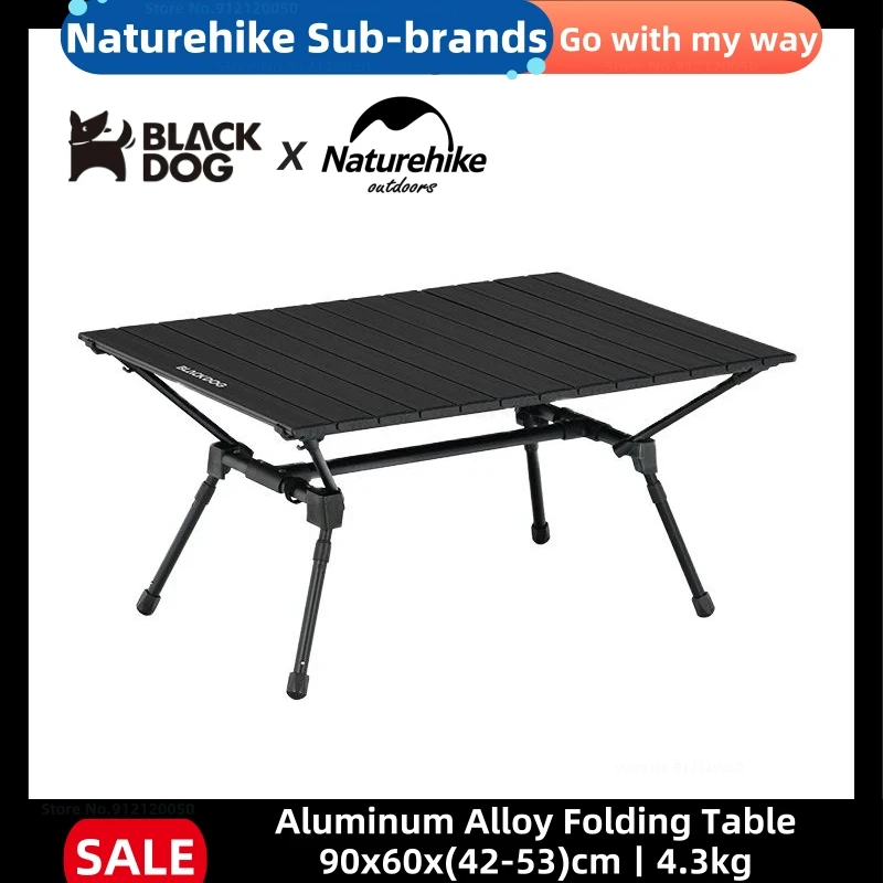 Naturehike x Black Dog Camping Table Ultralight Folding Outdoor Folding Table Portable Aluminum Alloy Table Can As A Cart Table