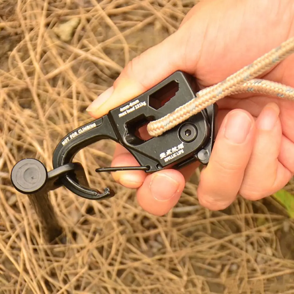 

Camping Buckle Rope Tightener Self-locking Aluminum Alloy Tent Rope Tensioner Survival Lightweight Tent Cord Adjuster