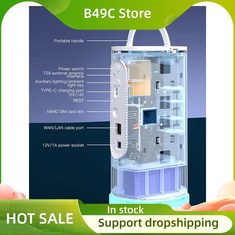 

B49C Wi-Fi-маршрутизатор SIM-маршрутизатор 4G CPE CAT7 Маршрутизатор для карт Беспроводной Wi-Fi-маршрутизатор Комнатный SIM-маршрутизатор с RGB глобальными диапазонами EU-PLUG