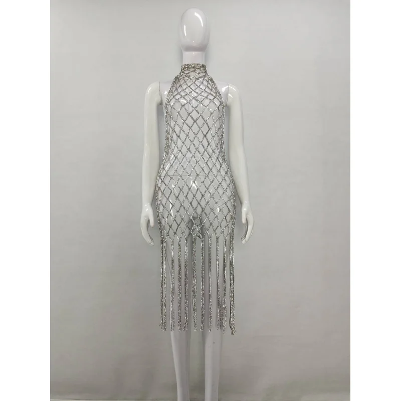 

Body Jewelry Woman Handmade Top With Beach Vest For Party Bikini Sexy Bra Chain Tassel Backless Dress Chain Nightclub Party