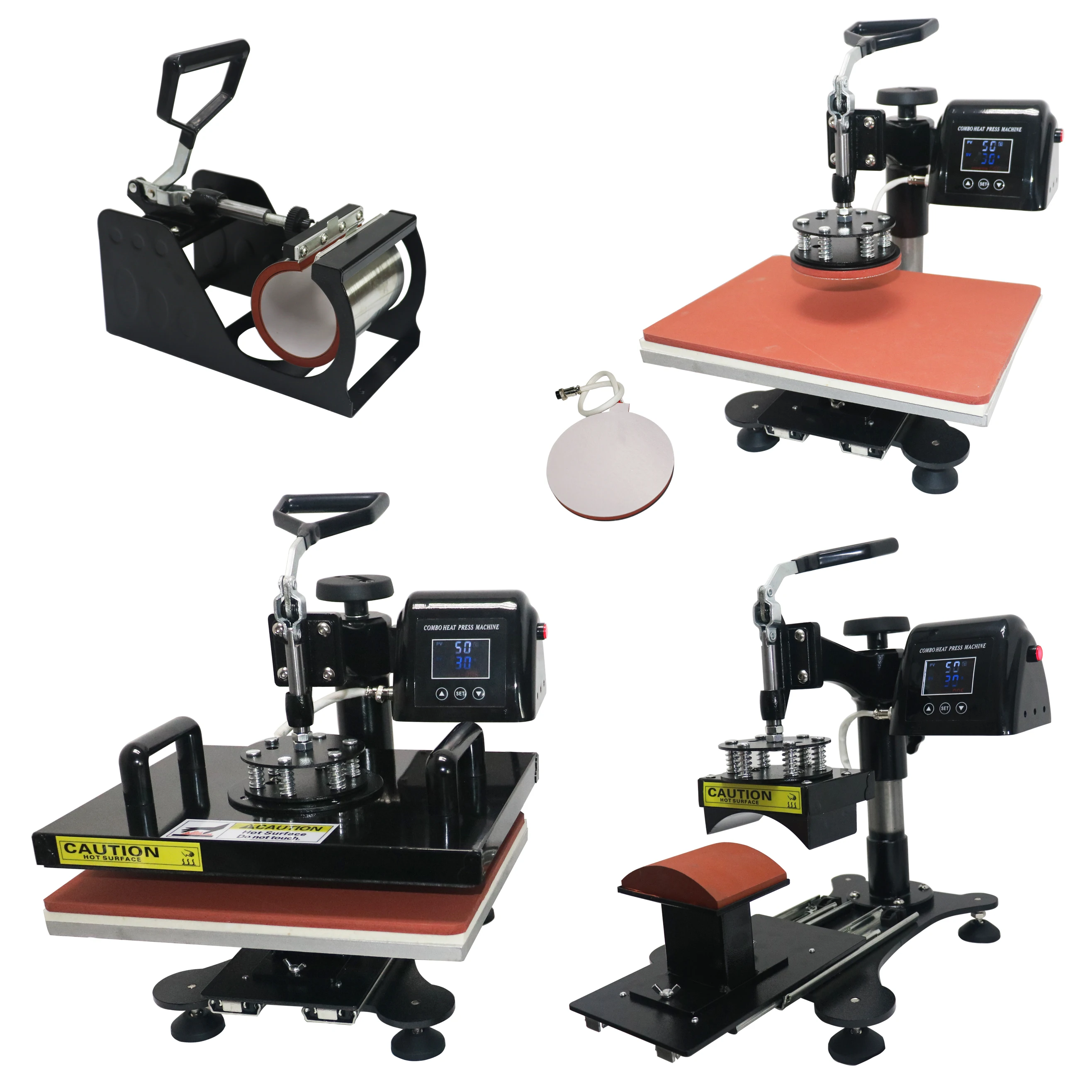 5 In1 Sublimation Hot Stamping Machine Printing T-shirt Hat Mug Plate Sublimation Heat Press Machines