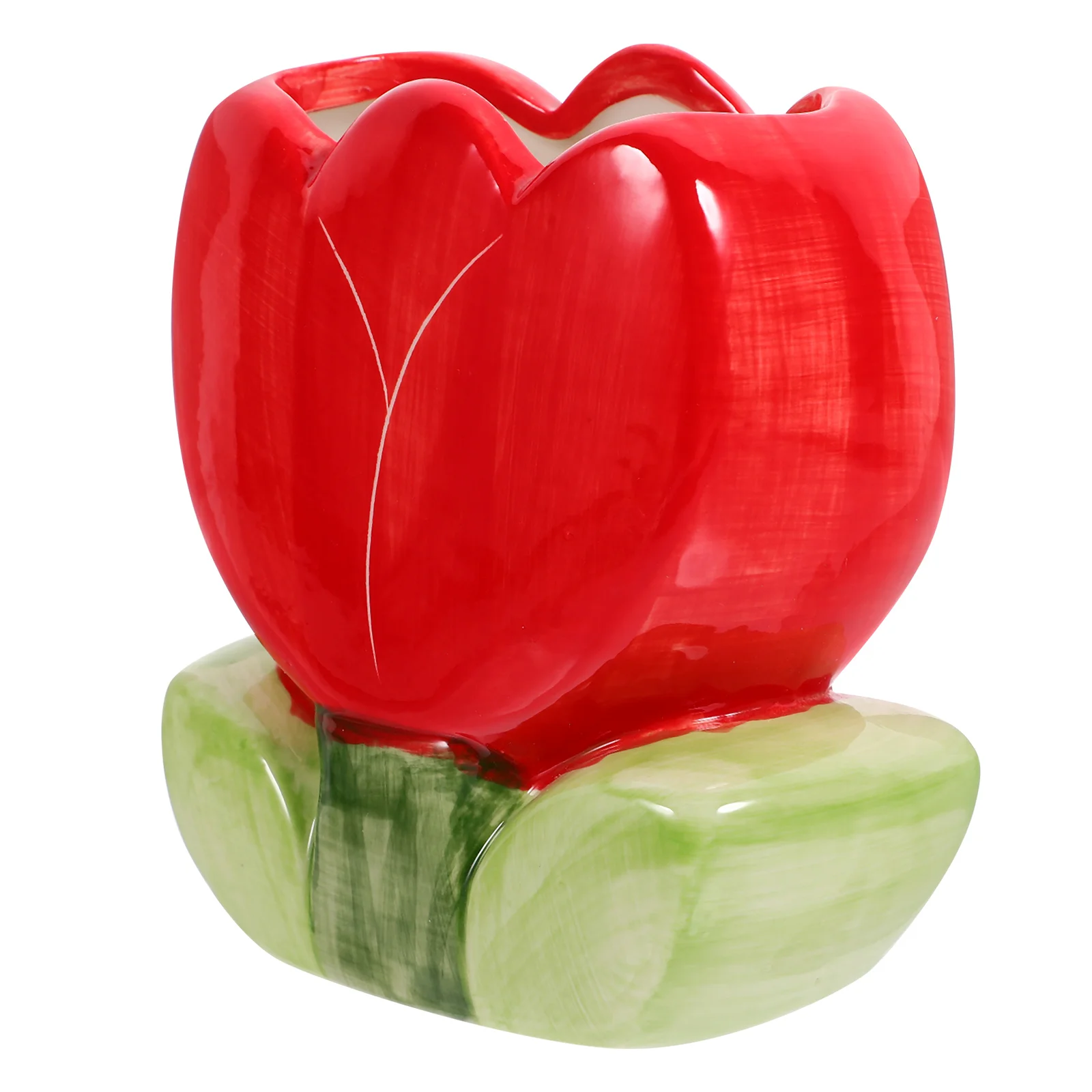 

Tulip Flower Pen Holder Pencil Container Fashionable Makeup Brush Storage Desk Decoration