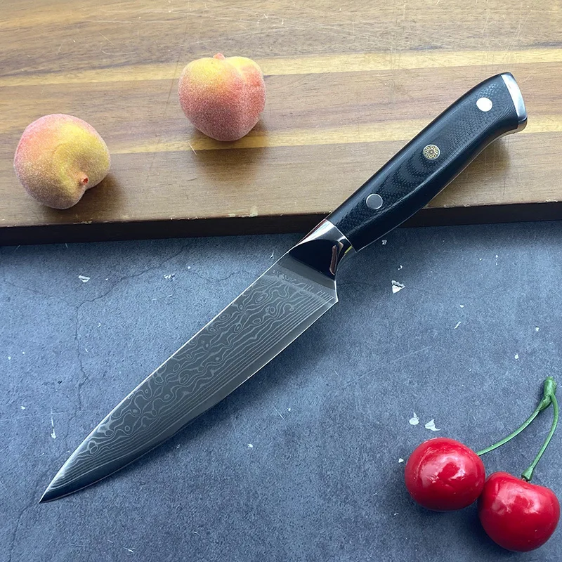 

4.7 Inch Utility Knife 67-layers Damascus Steel Blade G10 Handle Paring Peeling Barbecue Slicing Cleaver Kitchen Knife Messer