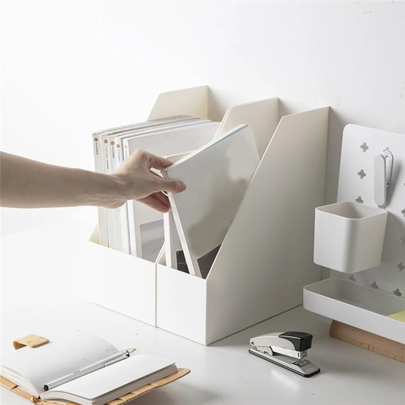 ABWR-1 PCS Bureau Boek Organisator Rek Thuiskantoor Opbergdoos Boek Briefpapier Opbergrek Wit Verticaal Stapelbaar Gratis Combinati