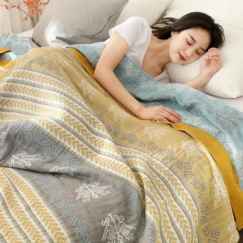 JBTP New Muslin Throw Blanket Cotton Gauze Warm Soft Comforter for Kids on The/Bed/Sofa/Plane/Travel Bedding Bedspread