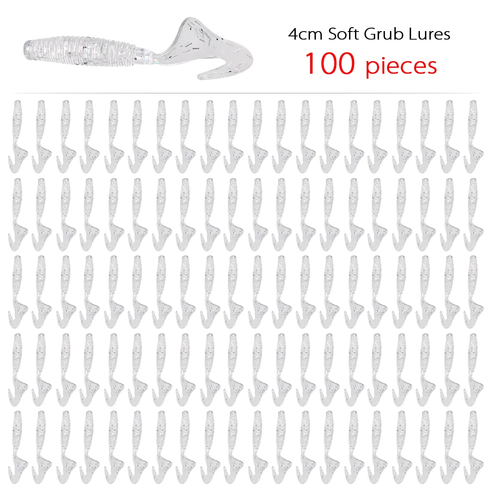 100 stücke Angeln Lockt 4 cm 0,4g Künstliche Wobbler Silikon Köder Grub Wurm Köder Hecht Bass Weiche Köder Karpfen angeln Zubehör – Detail 9