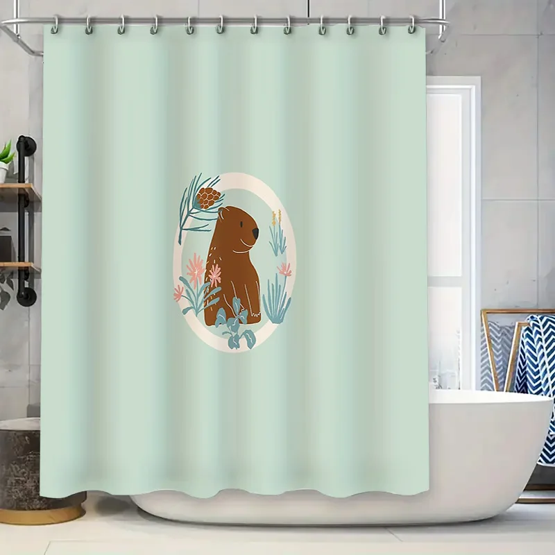 

Forest Animal Shower Curtain Woodland Deer Fox Bear Bathroom Decor Nature Theme Waterproof Fabric Home Decor Vintage Rustic Farm