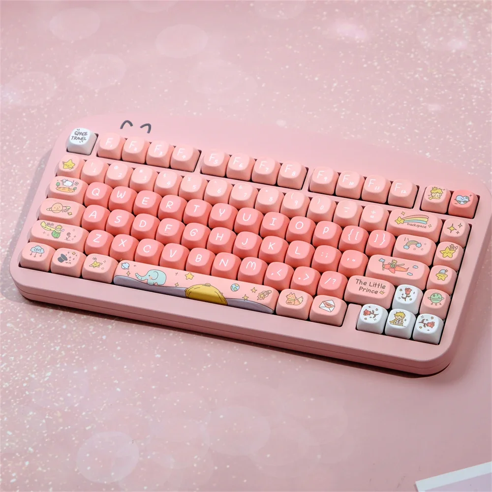 129 Key Prince Keycap MOA Profile Dye Sublimation Keycap Set Fits MX Switch 61/64/68/75/86/98/104  Mechanical Keyboard GK75