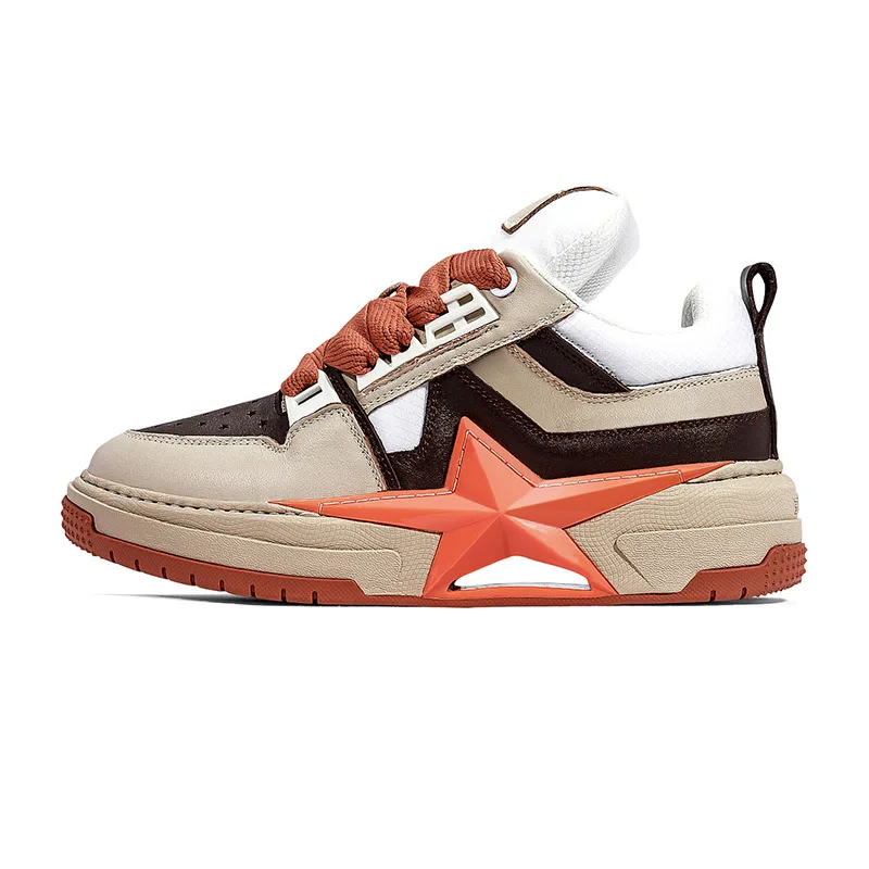 Pentagonal Heart SneakerscWJX001-Aprico brown orange