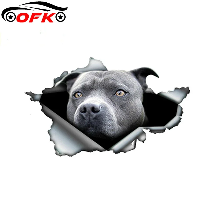 

Pitbull Car Sticker Torn Metal Decal Reflective Waterproof Pet Auto Motorcycles Decoration