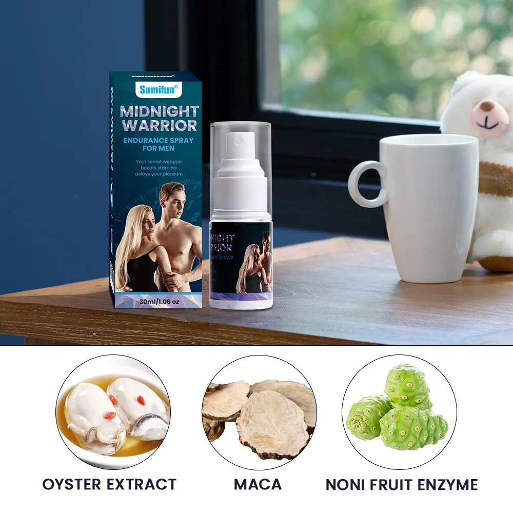 สเปรย์ฉีดเพิ่มความสุขสำหรับคู่รัก รุ่น Midnight War God Men's Rechargeable Overtime Spray รุ่น K50037