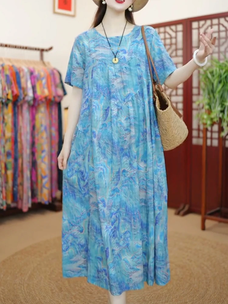 Été coupe ample ronde Neline polyvalent maman Dr minceur taille haute a-ligne ort Sve T-shirt Sle décontracté coréen Fas...