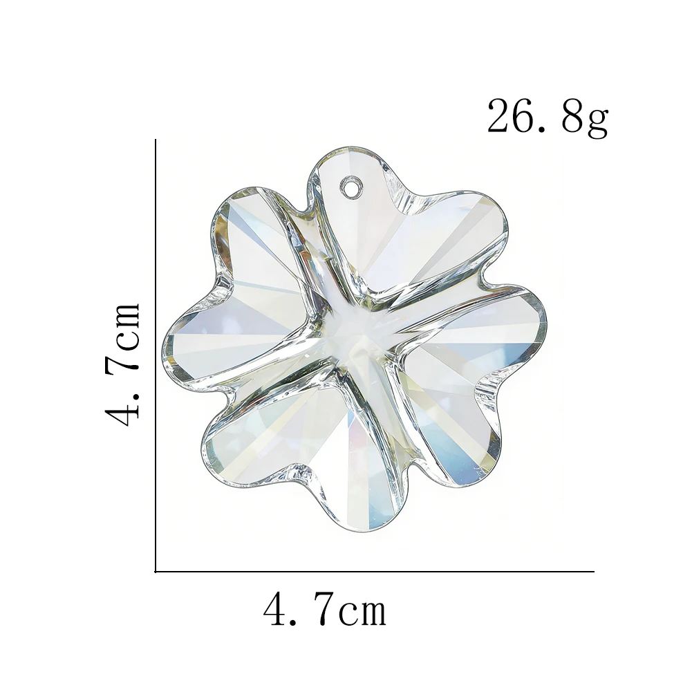 Transparent AB Heart Shaped Four Leaf Clover Tarot Sun Glass Crystal Pendant Rainbow Maker Garden Car Rearview Mirror Decoration