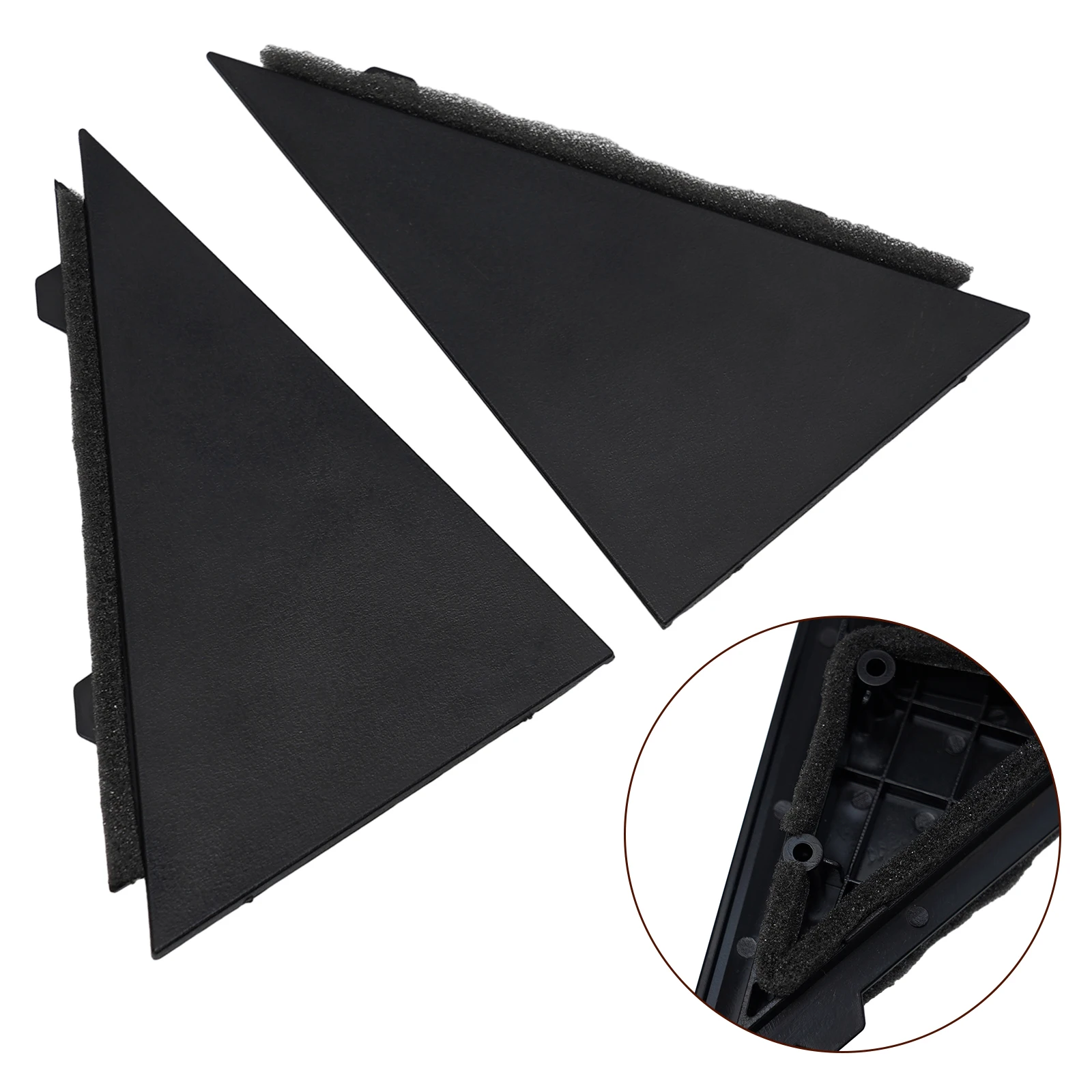 

2 шт./компл., треугольная молдинговая крышка для боковой задней двери 83830-3S000 83840-3S000 для Hyundai Sonata 2009-2014, черные аксессуары