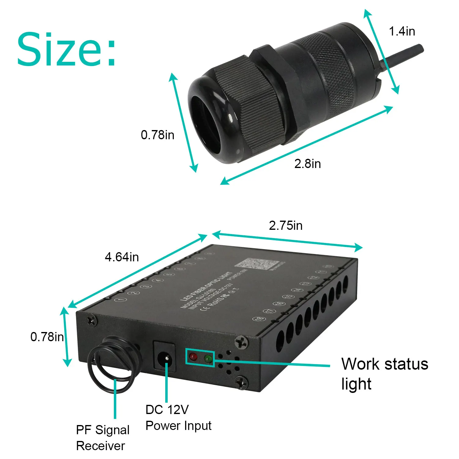 Imagem -02 - Rgbw Céu Estrelado do Carro Teto com 18leds Meteoro Tiro Estrela Luz Led Motor de Controle Música Carro Telhado Estrela Fibra Óptica Luz 6w