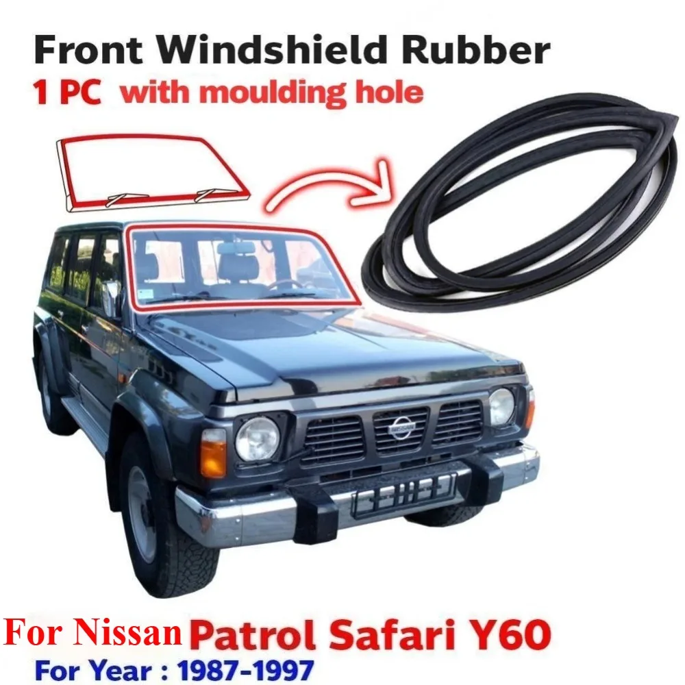 Uszczelka przedniej szyby kompatybilna z Nissan Patrol Y60 Safari Y60 87-04, akcesoria do szyb przednich 72710-06J25