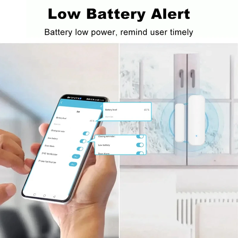 ABBN สมาร์ทเซ็นเซอร์ประตูแม่เหล็ก Zigbee เซ็นเซอร์ประตูสําหรับ Home Security Wireless Contact Sensor โปรแกรมด้วย Smart Life