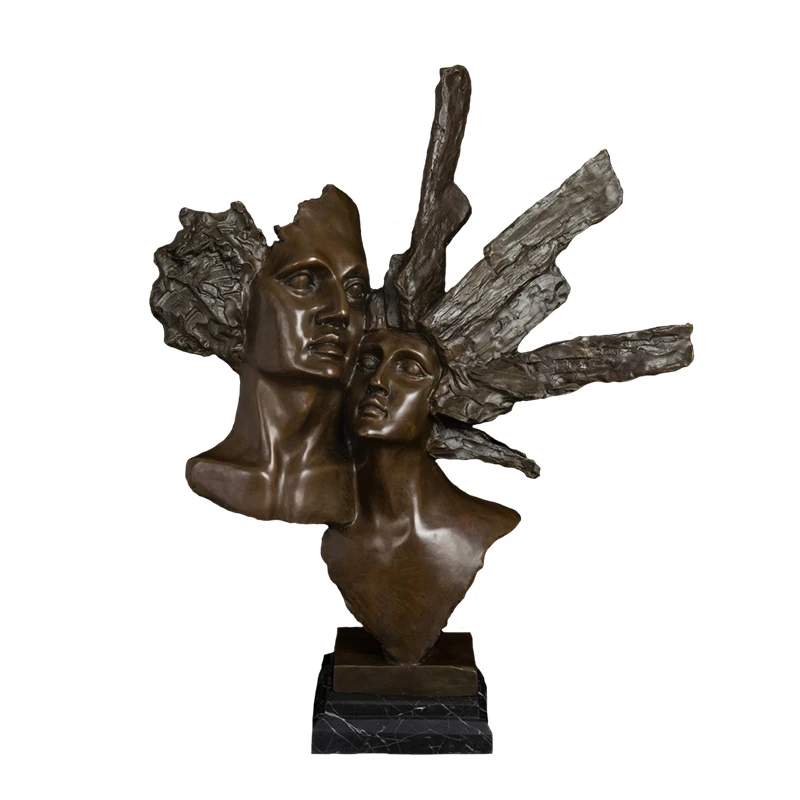 ZH-601 Bronze Bust Art Light Luxury Gifts bust man and woman sculpture bronze Indians head figurines for home decoratio