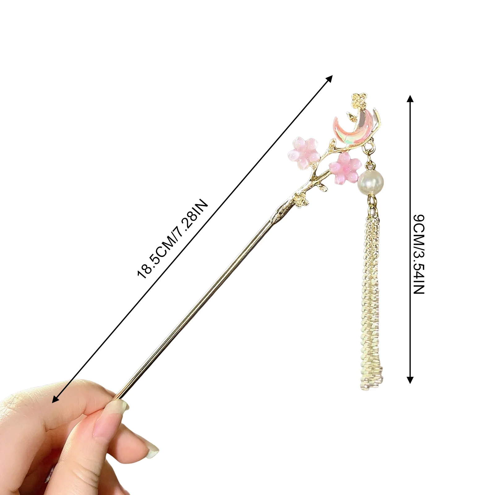 ผู้หญิงผม Sticks ส้อมสาวผู้ถือหางม้าเครื่องประดับดอกไม้ลูกปัด Retro จีน Hairpins อุปกรณ์เสริมผมของขวัญ