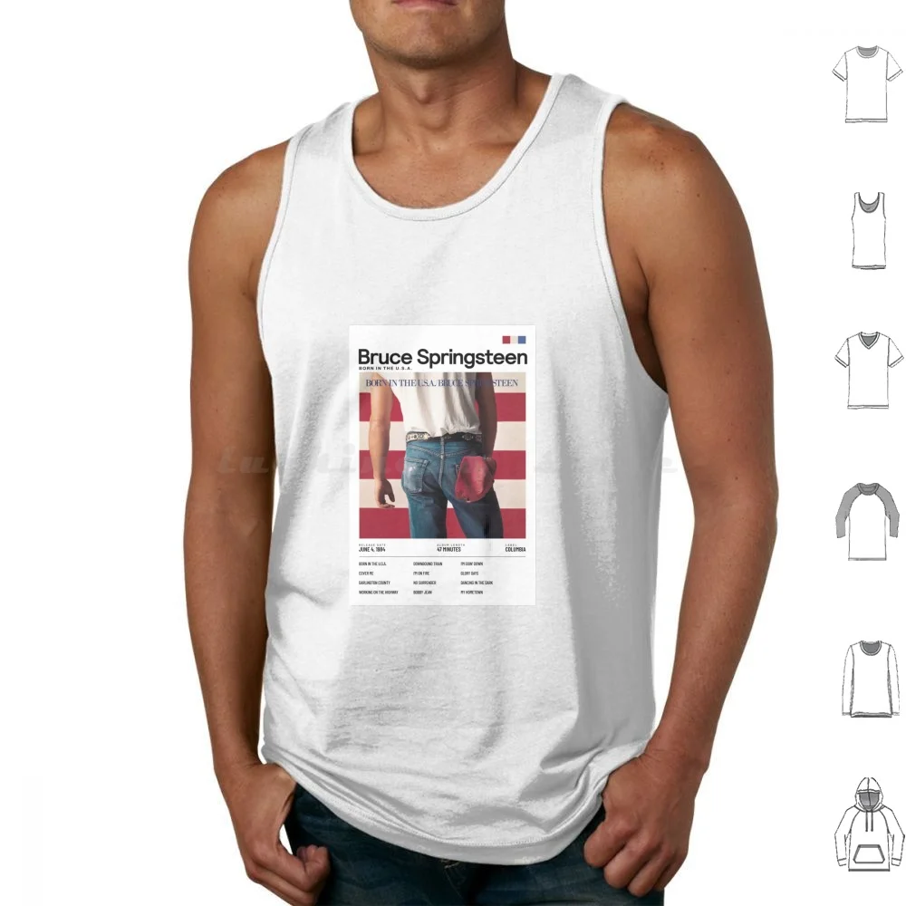 Born In The U.S.A Tank Top Rompi Tanpa Lengan Born In Usa Ikon Musik Album Art Gaya Klasik Penggemar The Band Klasik