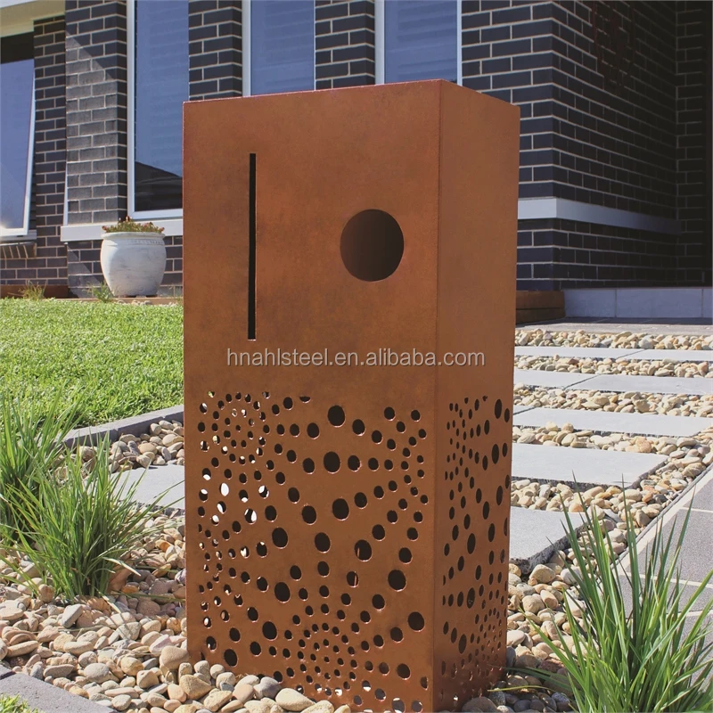 corten steel mailbox metal modern mailbox for home post office box