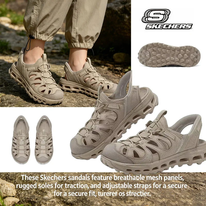 Skechers Men Sandals, Non-Slip Comfort Summer Outdoor Beach Casual Shoes 237473-TAN