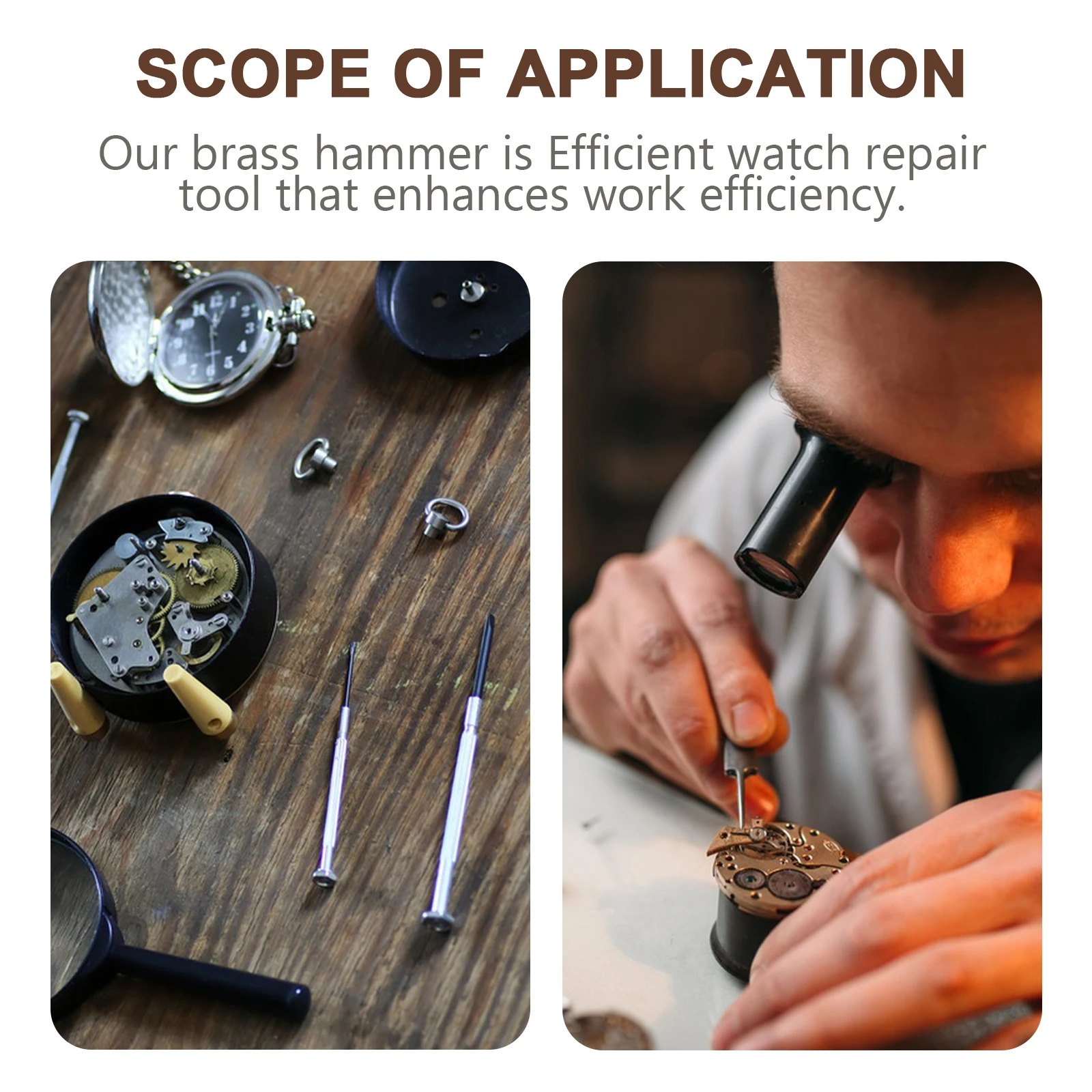 

Mini Brass For Watch Repair Small Portable Multifunctional Jewelry Tack Mallet Golden Durable Solid Tool Set Efficient Watch