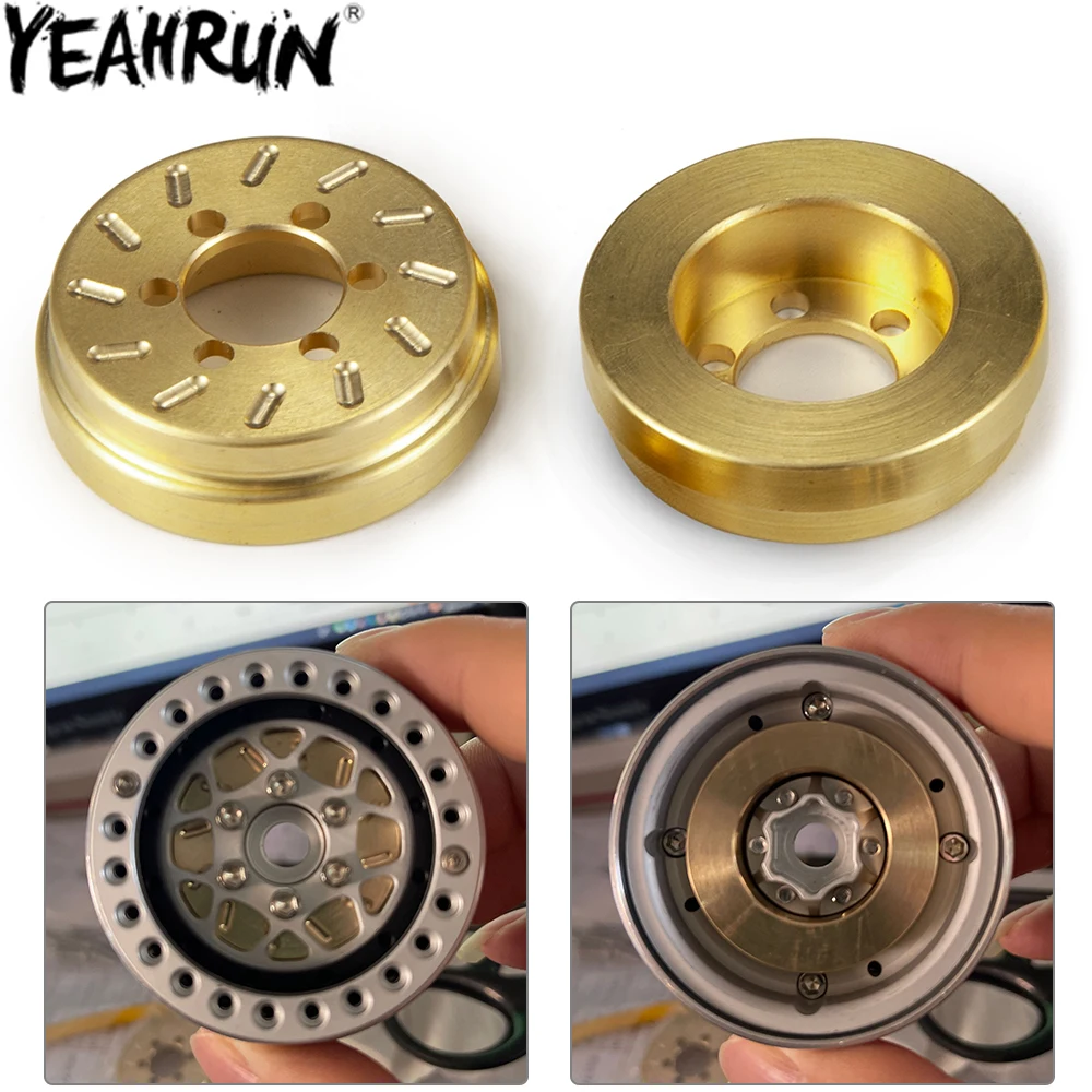 YEAHRUN Brass Internal Counterweight 70g for 1.9 2.2 inch Wheel Rims Axial SCX10 90046 TRX4 TRX6 VS4-10 1/10 RC Crawler Car