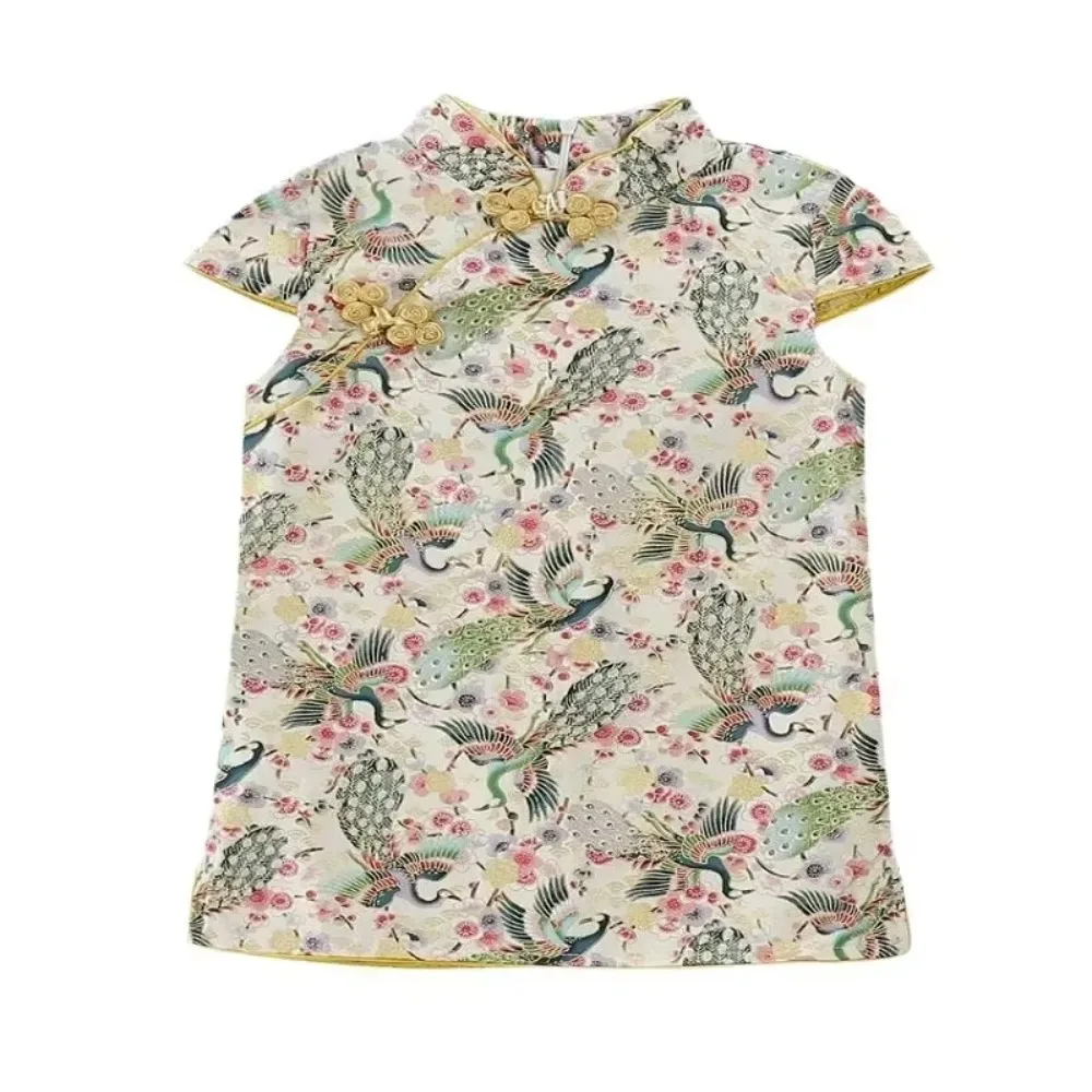 ชุดเด็ก Cheongsam Casual สาว Qipao เด็กโมเดิร์นเสื้อผ้าจีนแบบดั้งเดิมหญิง Hanfu Tang ฤดูร้อนเด็กชุด Vestidos