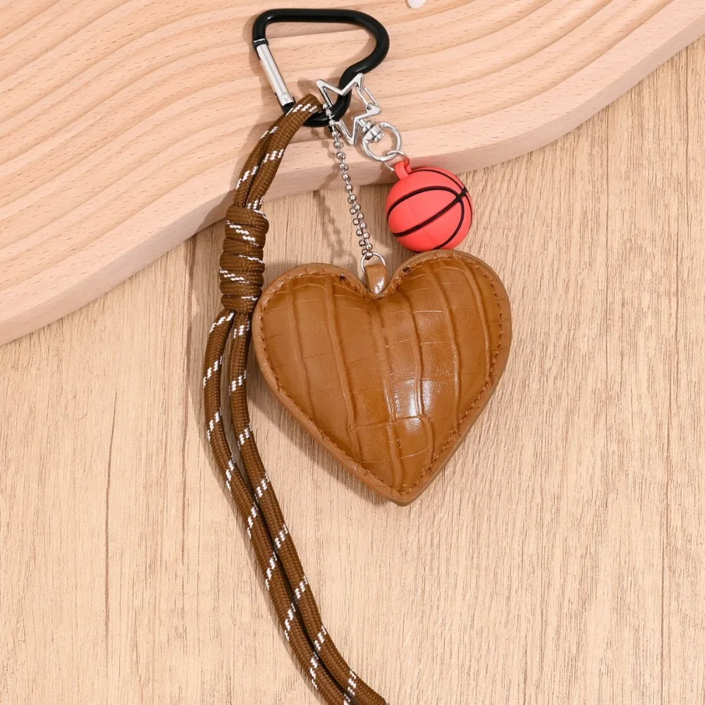 

PU Leather Heart Keychain Woven Rope Basketball Braided Rope Car Keyrings Handmade Tennis Love Football Bag Charm Home Decor