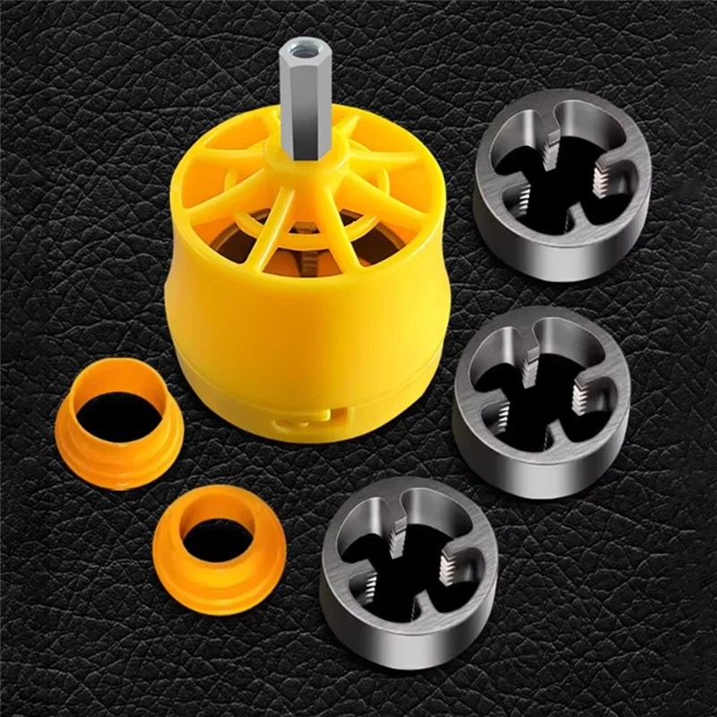 

B50C Water Pipe Expansion Drill With PVC Pipe Threader 1/2 3/4 1In Dies Pipe Threader Hexagon Shank Drill Bit Connection Tool