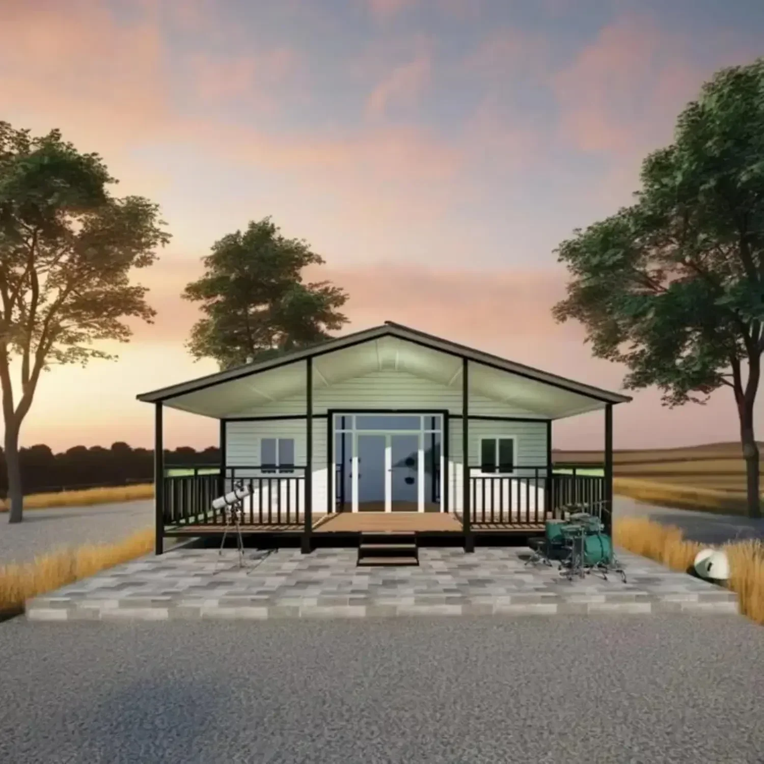 Direct Sale 40 Ft 20Ft Prefabricated Expandable Portable Container Home with 2 Rooms and Restroom Ready to Use