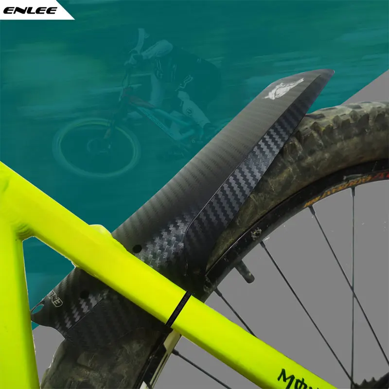 ENLEE Bicycle Fenders Carbon Fiber Color Front/Rear Tire Wheel Universal Mudguard MTB Road Bike Wings Fenders Cycling