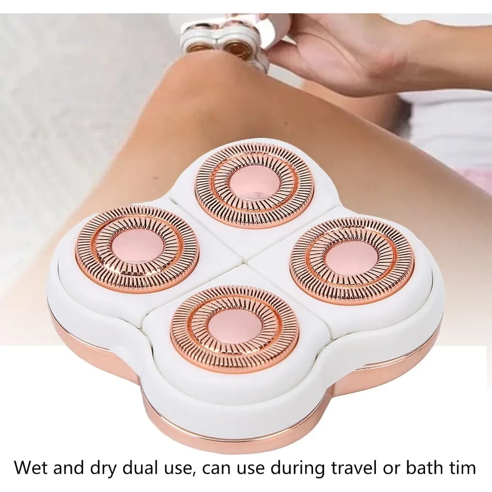 رأس بديل لإزالة الشعر الجديد، ماكينة حلاقة كهربائية للسيدات، ماكينة حلاقة شعر الجسم، مزيل شعر الرأس باللون الذهبي الوردي #3