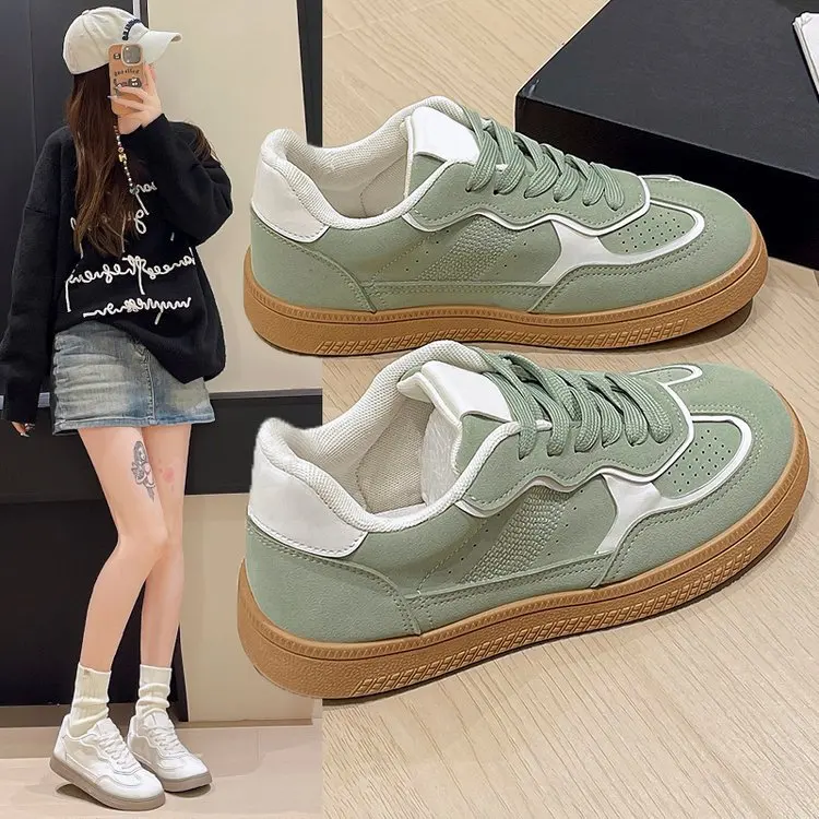 British Style Small White Shoes 2025 Fashion Women's Round Toe Casual Female Sneakers Clogs Platform Flats Preppy New Modis Cree