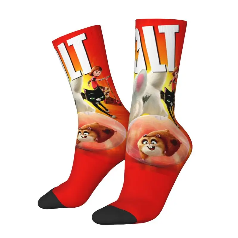 

Cartoon Bolt Dog Men's Crew Socks Unisex Kawaii 3D Printed Animated Movies Dress Socks