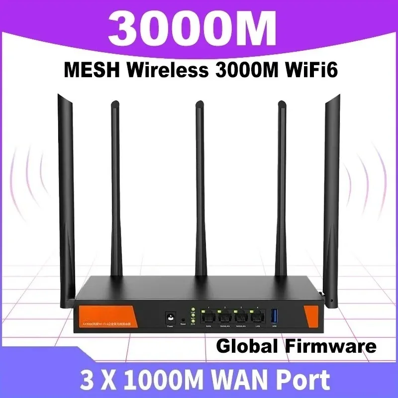 W30E AX3000 무선 엔터프라이즈 Wifi6 라우터 5G 사무실 인터넷 핫스팟 카페 대형 주택 최대 80 Wi-Fi /200 케이블 사용자