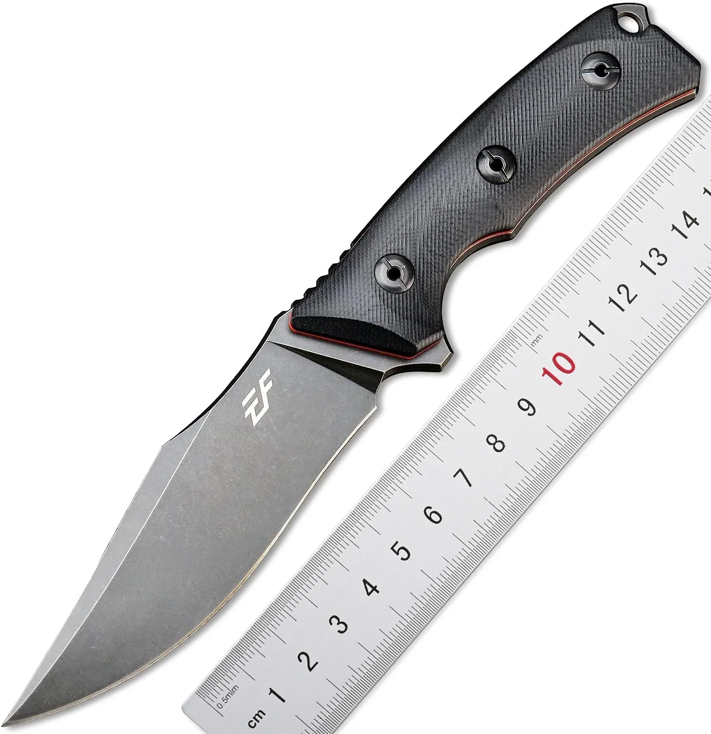 Eafengrow EF124 coltello a lama fissa 14 c28n lama in acciaio, manico bicolore G10 per lavorare in campeggio caccia sopravvivenza con guaina Kydex