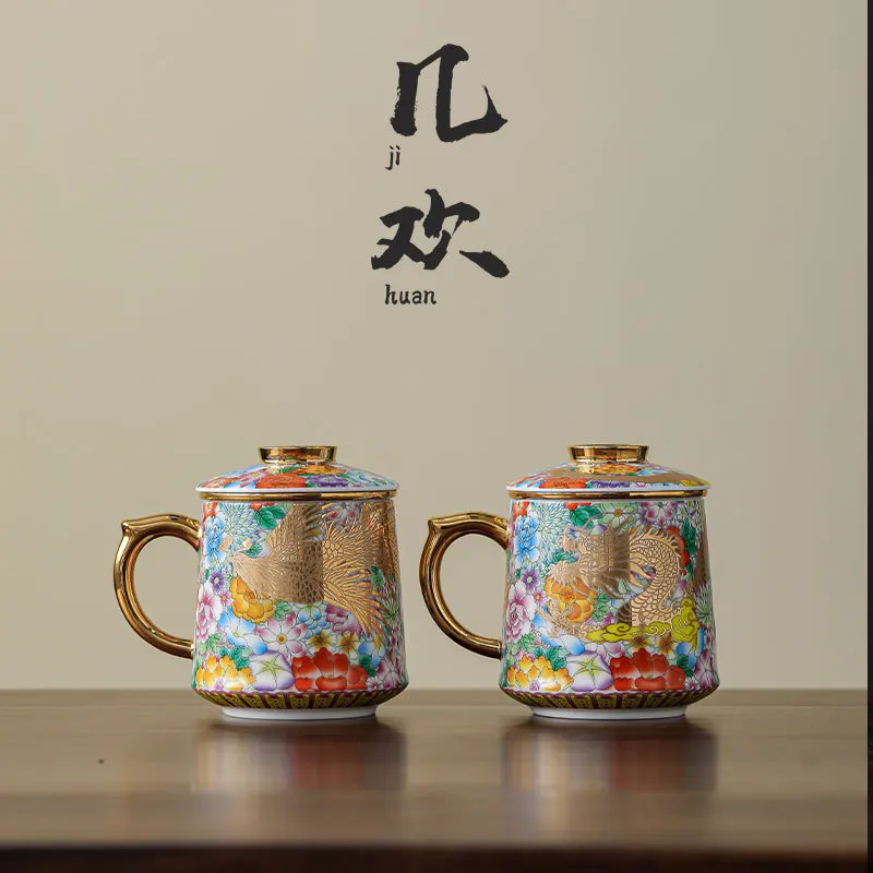 

Zml ceramic personal water cup - home use mug with lid - office filter tea infuser cup