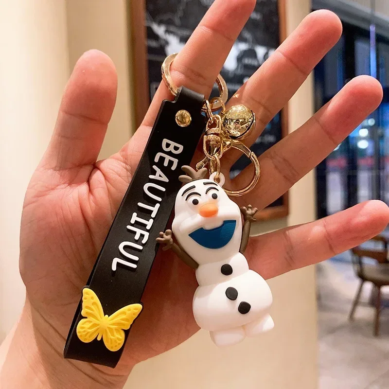 Disney Frozen Princess Alsa Anna Olaf Pendant Keychain Cartoon Cute Figure Silicone Key Chain Creative Gifts for Birthday Party