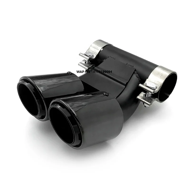 

304 Stainless Steel Silver Black Muffler Tip Exhaust Pipe Exhaust Tip for 2016-2020 Porsche-718 Boxster Cayman