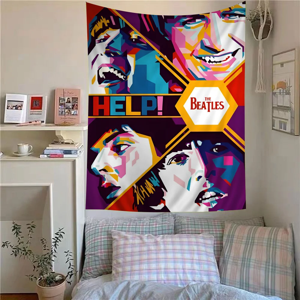 T-The-B-Beatles Rock Band Cartoon Tapestry Art Science Fiction Room Home Decor Wall Hanging Home Decor