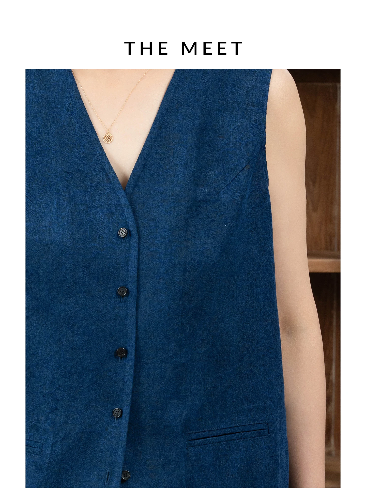 

the Meet Brand Versatile Short Silk Embroidery Fragrant Cloud Silk Vest No-Sleeve Air Conditioned Room Top Women's Fashion