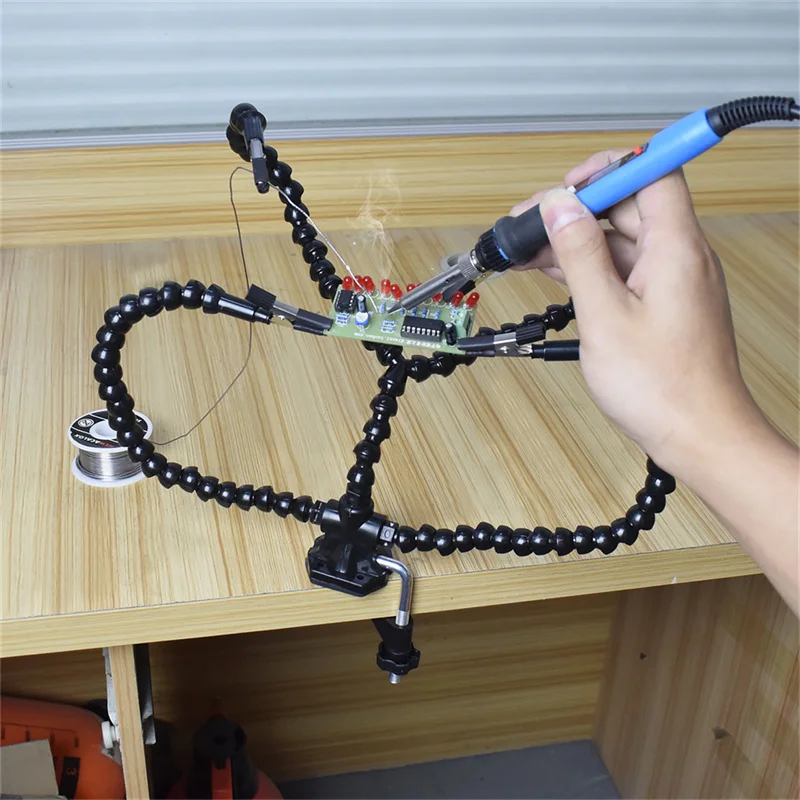 Helping Hands Soldering, Third Hand Soldering Tool PCB Holder Flexible Arms Helping Hands Crafts Jewelry Hobby Workshop Helping